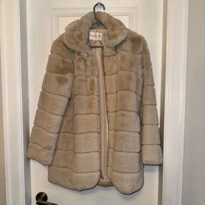 Jillian Harris faux fur coat